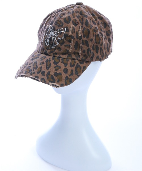 clear（クリア）の「ラインストーンヒョウ柄ダメージキャップ［Y2K カジュアル 着回し力抜群］≪AW新作≫（キャップ・レディース・ブラウン・F）」の11枚目の写真