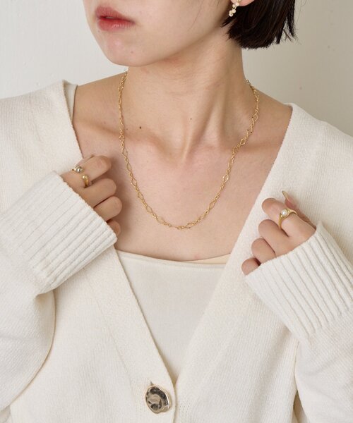 Jena espace merveilleux（ジェナ　エスパスメルヴェイユ）の「デザインチェーンネックレス（リング・レディース・ゴールド/シルバー・FREE）」の2枚目の写真