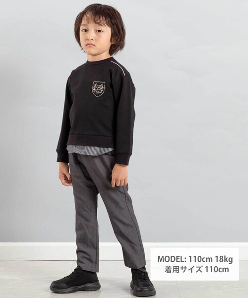 BeBe（ベベ）の「TRツイルロングパンツ（スラックス・キッズ・グレー・120cm/130cm/150cm/140cm/110cm）」の2枚目の写真