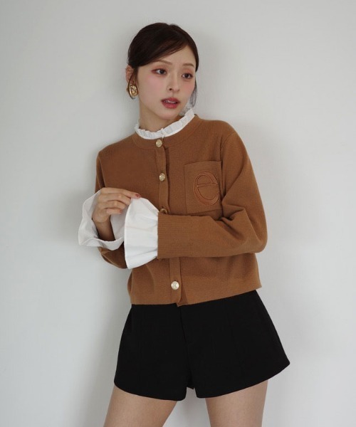 セール】Attached collar ニットジャケット（ノーカラージャケット