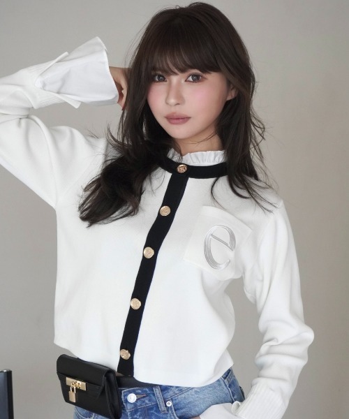 Attached collar ニットジャケット（ノーカラージャケット）｜EIMY