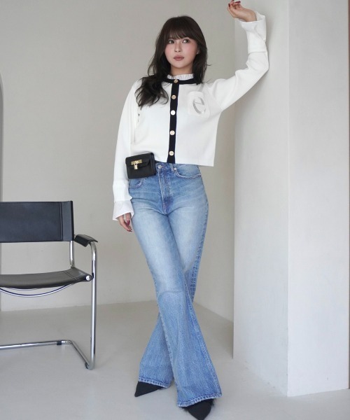 セール】Attached collar ニットジャケット（ノーカラージャケット