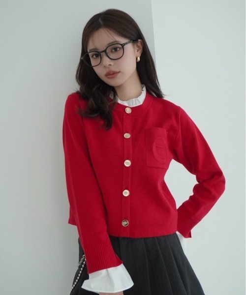 セール】Attached collar ニットジャケット（ノーカラージャケット