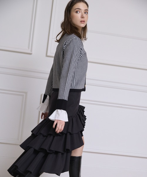 再入荷/14色展開】Attached collar ニットジャケット（ノーカラー