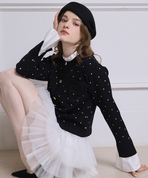 再入荷/14色展開】Attached collar ニットジャケット（ノーカラー
