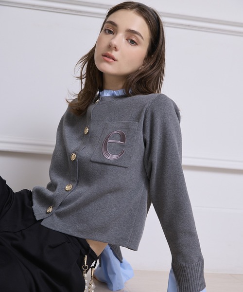 再入荷/14色展開】Attached collar ニットジャケット（ノーカラー