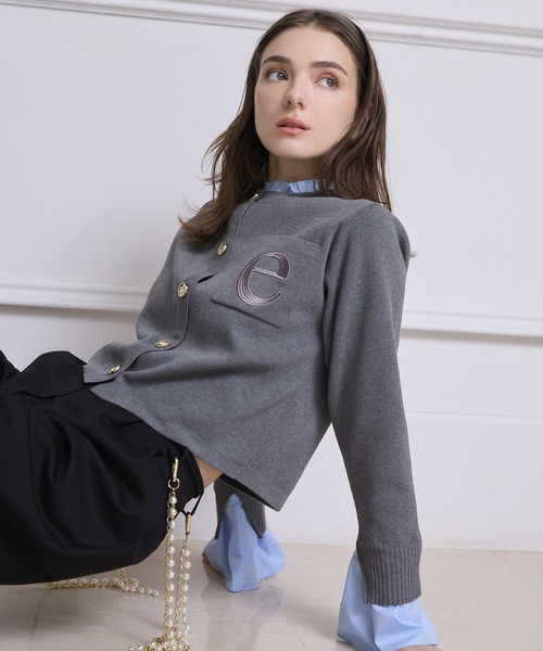 Attached collar ニットジャケット（ノーカラージャケット）｜EIMY