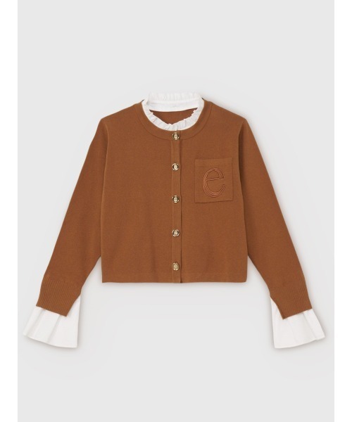 Attached collar ニットジャケット（ノーカラージャケット