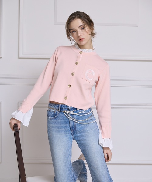 再入荷/14色展開】Attached collar ニットジャケット（ノーカラー