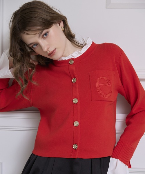 再入荷/14色展開】Attached collar ニットジャケット（ノーカラー