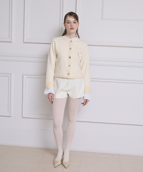 再入荷/14色展開】Attached collar ニットジャケット（ノーカラー