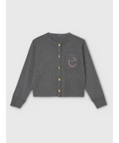 Attached collar ニットジャケット（ノーカラージャケット