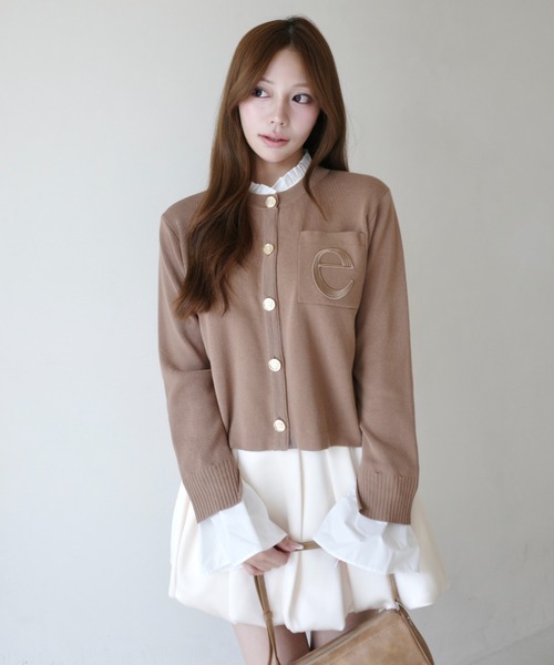 EIMY ISTOIRE(エイミーイストワール)の「【再入荷/14色展開】Attached collar ニットジャケット(ノーカラージャケット・レディース・グレー/キャメル/ネイビー/ブラウン/その他/ブラック/レッド/サックスブルー/グレー系その他/ブラック系その他/ブラック×ホワイト/グリーン/イエロー/ライトピンク/ホワイト×ブラック/グレー系その他2/ピンクベージュ/ホワイト系その他・F/F(99)/FREE)」の19枚目の写真