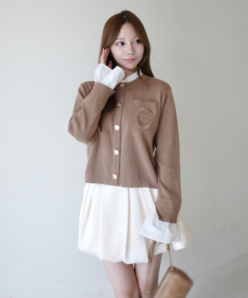 EIMY ISTOIRE(エイミーイストワール)の「【再入荷/14色展開】Attached collar ニットジャケット(ノーカラージャケット・レディース・グレー/キャメル/ネイビー/ブラウン/その他/ブラック/レッド/サックスブルー/グレー系その他/ブラック系その他/ブラック×ホワイト/グリーン/イエロー/ライトピンク/ホワイト×ブラック/グレー系その他2/ピンクベージュ/ホワイト系その他・F/F(99)/FREE)」の20枚目の写真