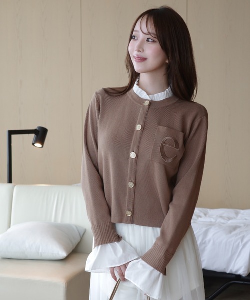 EIMY ISTOIRE(エイミーイストワール)の「【再入荷/14色展開】Attached collar ニットジャケット(ノーカラージャケット・レディース・グレー/キャメル/ネイビー/ブラウン/その他/ブラック/レッド/サックスブルー/グレー系その他/ブラック系その他/ブラック×ホワイト/グリーン/イエロー/ライトピンク/ホワイト×ブラック/グレー系その他2/ピンクベージュ/ホワイト系その他・F/F(99)/FREE)」の22枚目の写真