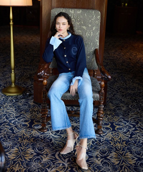 セール】Attached collar ニットジャケット（ノーカラージャケット