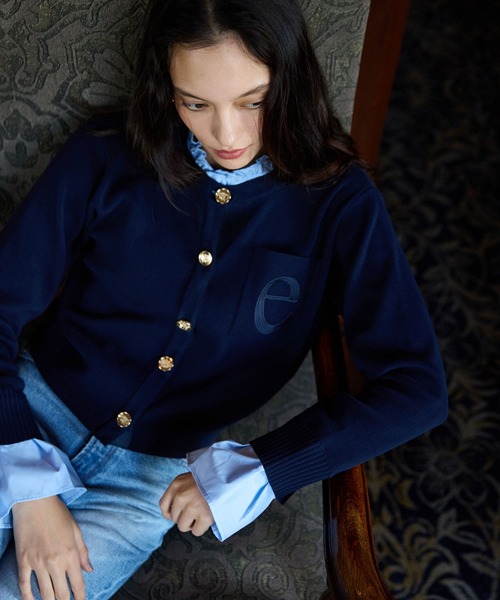 セール】Attached collar ニットジャケット（ノーカラージャケット