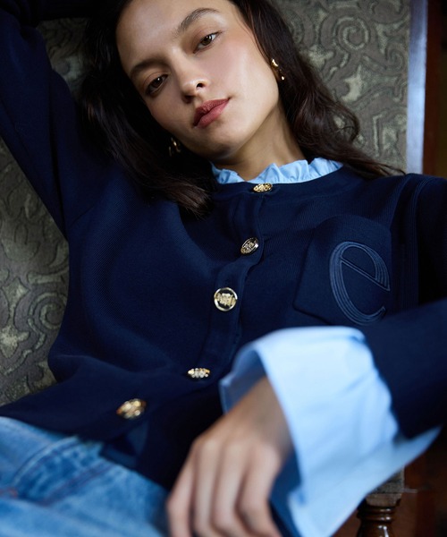 eimy istoire Attached collar ニットジャケット Attached collar ニットジャケット（ノーカラージャケット