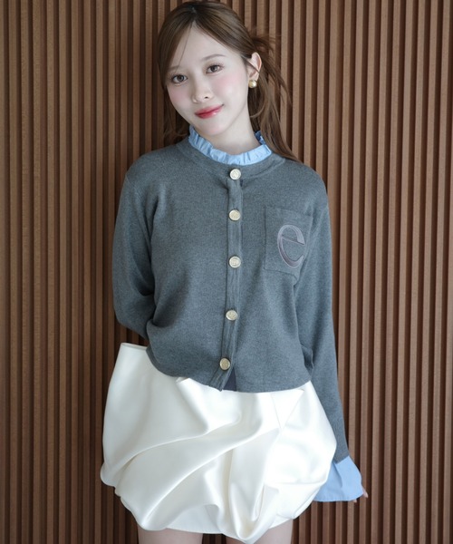 新品eimy istoire Attached collar ニットジャケット Attached collar ニットジャケット（ノーカラージャケット）｜EIMY