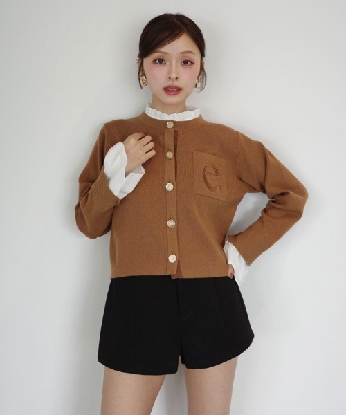 eimy istoire Attached collar ニットジャケット Attached collar ニットジャケット（ノーカラージャケット