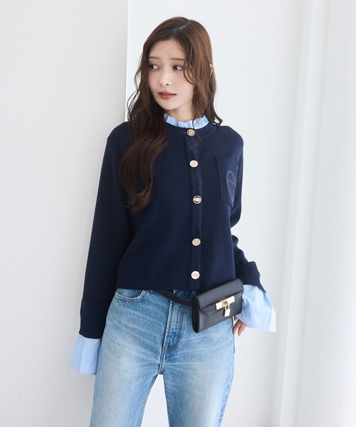 eimy istoire Attached collar ニットジャケット Attached collar ニットジャケット（ノーカラージャケット