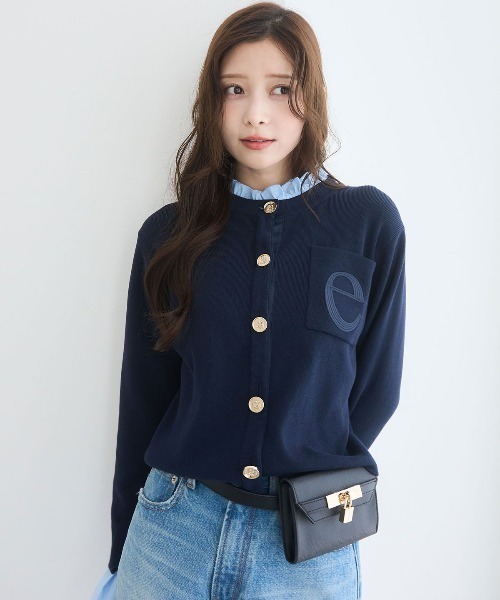 Attached collar ニットジャケット（ノーカラージャケット）｜EIMY