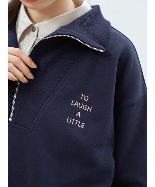 so4u(ソーフォーユー)の「ハーフジップスウェットプルオーバー(Tシャツ/カットソー・レディース・ネイビー/グレー・F)」の7枚目の写真