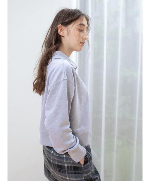 so4u(ソーフォーユー)の「ハーフジップスウェットプルオーバー(Tシャツ/カットソー・レディース・ネイビー/グレー・F)」の9枚目の写真