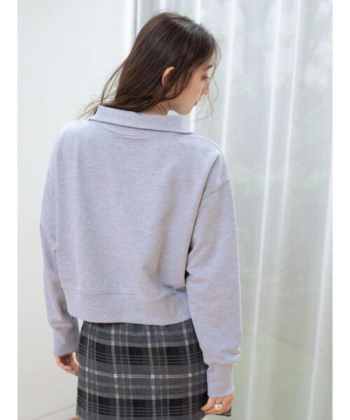 so4u(ソーフォーユー)の「ハーフジップスウェットプルオーバー(Tシャツ/カットソー・レディース・ネイビー/グレー・F)」の10枚目の写真