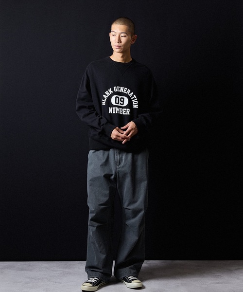 NUMBER (N)INE（ナンバーナイン）の「VINTAGE GAZETTE COLLEGE LOGO CREWNECK SWEATSHIRT / ヴィンテージ ガゼット カレッジ ロゴ クルーネック スウェット（スウェット・メンズ・ブラック/オートミール・2/3/4）」の21枚目の写真