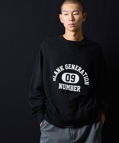 NUMBER (N)INE（ナンバーナイン）の「VINTAGE GAZETTE COLLEGE LOGO CREWNECK SWEATSHIRT / ヴィンテージ ガゼット カレッジ ロゴ クルーネック スウェット（スウェット・メンズ・ブラック/オートミール・2/3/4）」の19枚目の写真