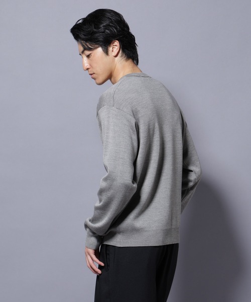 NANO universe（ナノユニバース）の「タスマニアウールミックス　ミラノリブリラックスＶネックニット（ニット/セーター・メンズ・トップグレー/ブラック/レッド/ダークブルー・M/S/L）」の6枚目の写真
