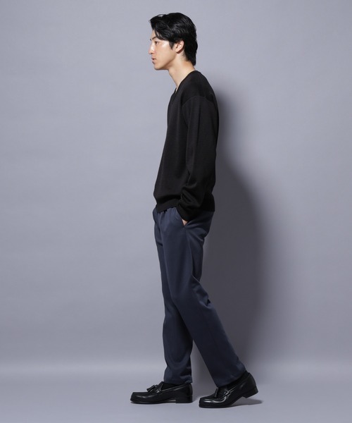 NANO universe（ナノユニバース）の「タスマニアウールミックス　ミラノリブリラックスＶネックニット（ニット/セーター・メンズ・トップグレー/ブラック/レッド/ダークブルー・M/S/L）」の17枚目の写真