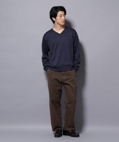 NANO universe（ナノユニバース）の「タスマニアウールミックス　ミラノリブリラックスＶネックニット（ニット/セーター・メンズ・トップグレー/ブラック/レッド/ダークブルー・M/S/L）」の22枚目の写真