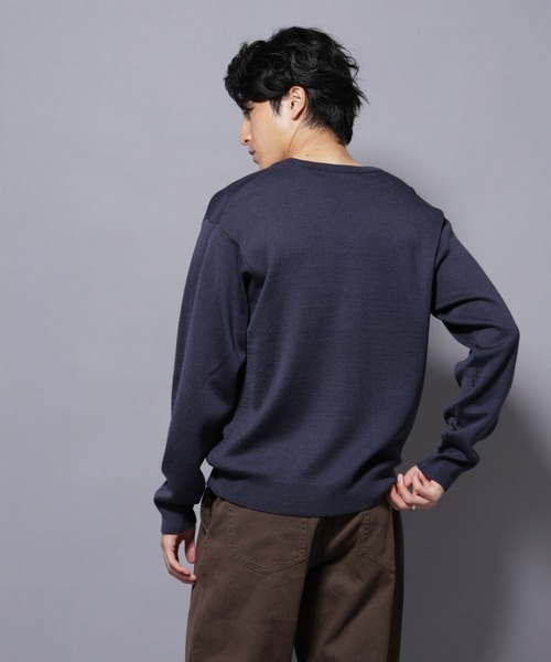 NANO universe（ナノユニバース）の「タスマニアウールミックス　ミラノリブリラックスＶネックニット（ニット/セーター・メンズ・トップグレー/ブラック/レッド/ダークブルー・M/S/L）」の21枚目の写真