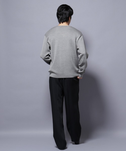 NANO universe（ナノユニバース）の「タスマニアウールミックス　ミラノリブリラックスＶネックニット（ニット/セーター・メンズ・トップグレー/ブラック/レッド/ダークブルー・M/S/L）」の11枚目の写真