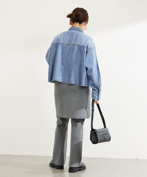 追加2》ライトオンスデニムクロップドシャツ（シャツ/ブラウス