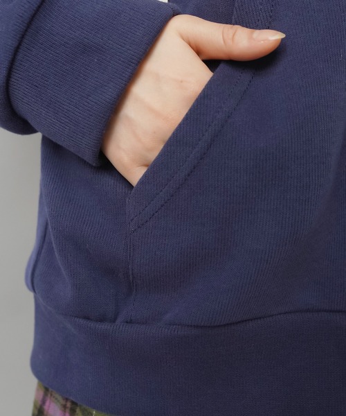 SPINNS（スピンズ）の「【販売NG】裏毛ジップパーカー/レース付きフード/小花柄/NEO森ガール（パーカー・レディース・アイボリー/ネイビー/ライトグリーン・ONESIZE）」の20枚目の写真