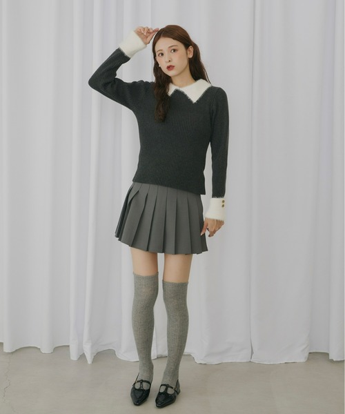 Olu.（オルドット）の「フレアプリーツスコート（スカート・レディース・グレー/ブラウン・0/1）」の15枚目の写真