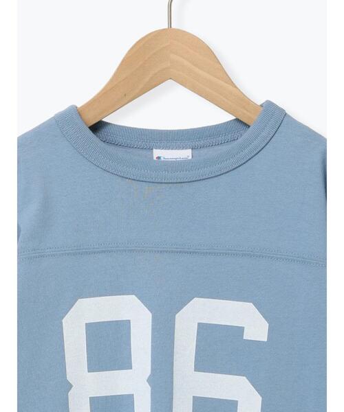 Samansa Mos2 Lagom（サマンサモスモスラーゴム）の「【Champion別注】フットボールTシャツ（Tシャツ/カットソー・キッズ・ブルー/オフホワイト・130/95/120/110/100）」の4枚目の写真