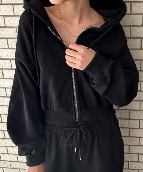 セール】フード付きパーカー ワイドパンツ セットアップ スウェット 2