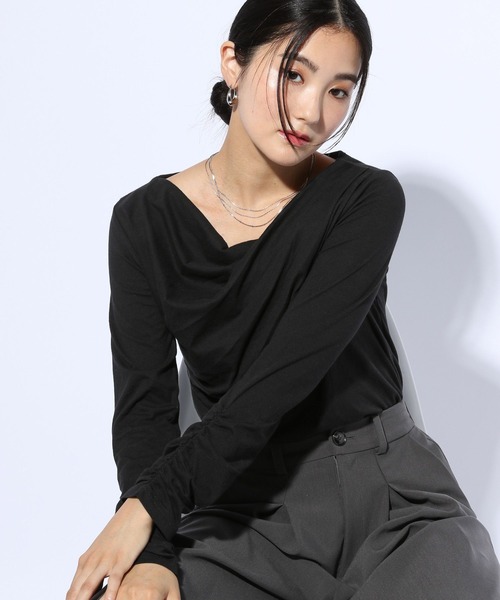 セール】ドレープトップス長袖/599665（Tシャツ/カットソー）｜GLOBAL