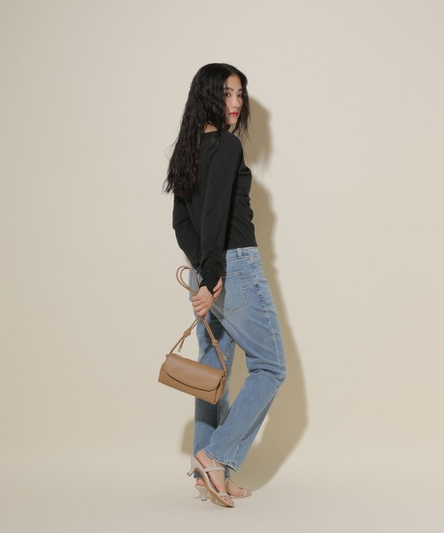 GLOBAL WORK（グローバルワーク）の「ドレープトップス長袖/599665（Tシャツ/カットソー・レディース・チャコールグレー/ブラック・MEDIUM/LARGE）」の13枚目の写真