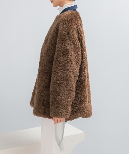 ノーカラーサファリブルゾン ストレッチエアリードットコードノーカラーブルゾン | human