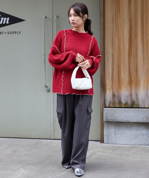 【新品】「今も、これからも、私の定番」着回し広がるハイネックニット　ポピーレッド 今も、これからも、私の定番」着回し広がるハイネックニット - 北欧