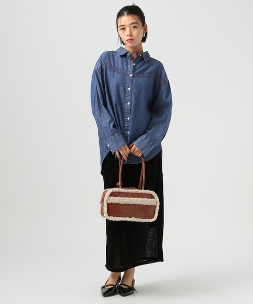 BAYFLOW（ベイフロー）の「[バックリボン仕様]]INDIA デニムシャツ（シャツ/ブラウス・レディース・インディゴブルー/ライトブルー・FREE）」の18枚目の写真