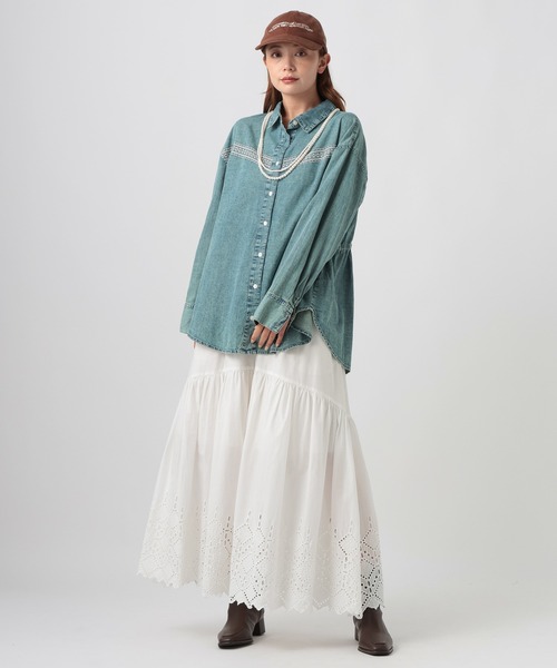 BAYFLOW（ベイフロー）の「[バックリボン仕様]]INDIA デニムシャツ（シャツ/ブラウス・レディース・インディゴブルー/ライトブルー・FREE）」の12枚目の写真