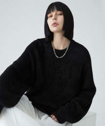 【VELNUS】Volume sleeve loose shaggy glitter knit/ボリュームスリーブ ルーズシャギーラメニット