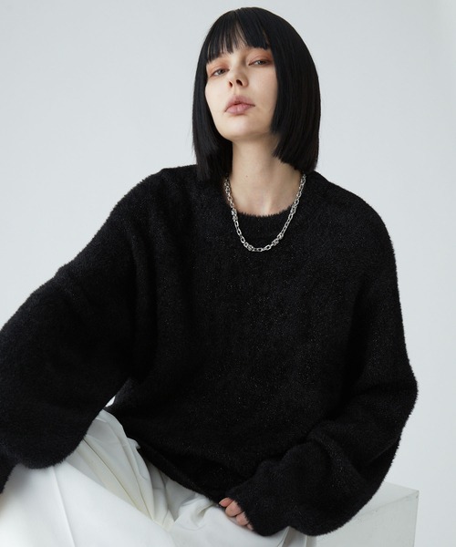 VELNUS（ベルナス）の「【VELNUS】Volume sleeve loose shaggy glitter knit/ボリュームスリーブ ルーズシャギーラメニット（ニット/セーター・メンズ・ブルー/グレー/ブラック・S/M/L）」の2枚目の写真