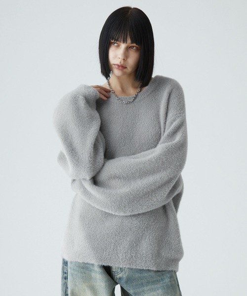 VELNUS（ベルナス）の「【VELNUS】Volume sleeve loose shaggy glitter knit/ボリュームスリーブ ルーズシャギーラメニット（ニット/セーター・メンズ・ブルー/グレー/ブラック・S/M/L）」の4枚目の写真